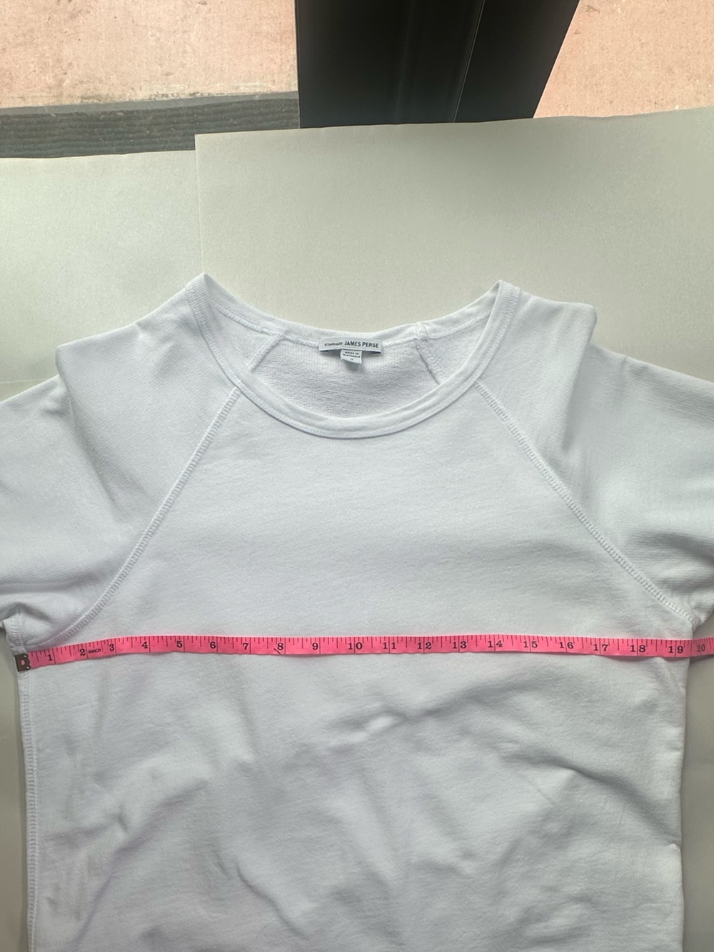 James Perse French Terry Short Sleeve Sweatshirt White Size 2 Size Medium EUC! - Picture 8 of 11